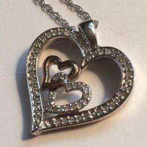 925 Silver Heart & Cubic Zirconia Necklace